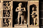 The great Chola temples of Tamil Nadu - The Nataraja temple of Chidambaram. The East Gopura. Details of the panels with dance postures.